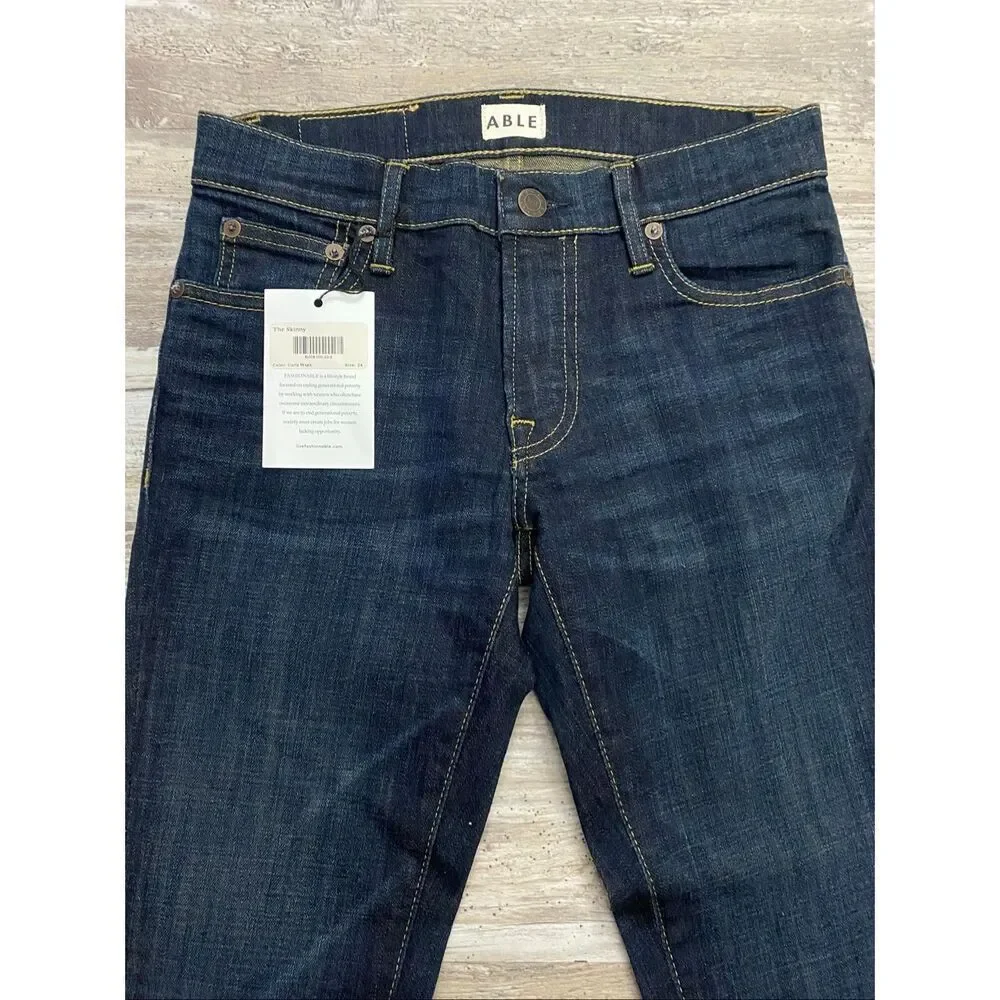 Able Mid Rise Skinny Jeans Dark Wash Women’s size 24